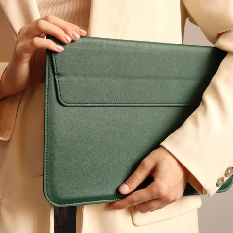 Чехол-папка Leather Sleeve для MacBook Pro 13" (2016-2020, М1) Green